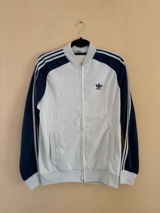 Chaqueta Adidas Blanca y Azul