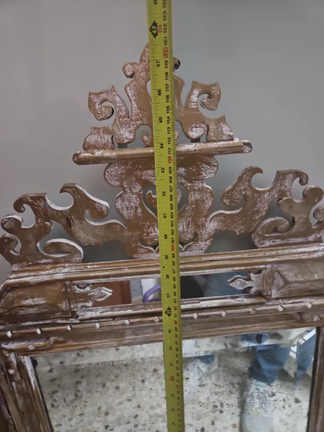 Espejo Antiguo Decorativo Madera y Cristal