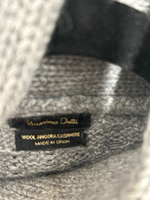 Poncho lana Massimo Dutti gris