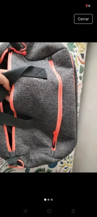 Bolsa de viaje/deporte Mr Wonderful gris y rosa