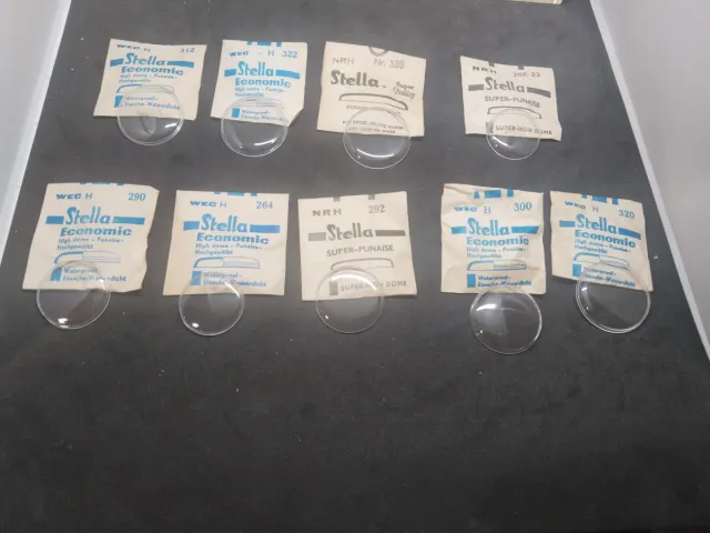 Lote 9 Cristales Reloj Stella Diferentes Medidas