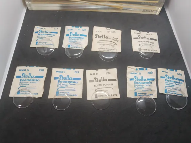 Lote 9 Cristales Reloj Stella Diferentes Medidas