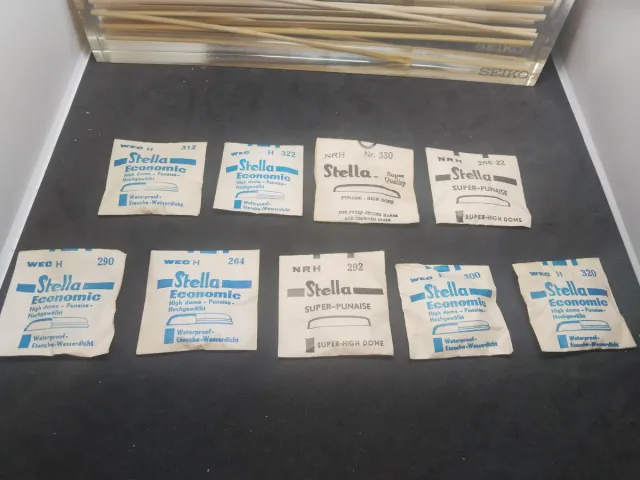 Lote 9 Cristales Reloj Stella Diferentes Medidas