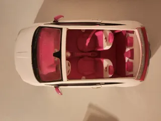 Auto Barbie Fiat 500 Bianco Rosa