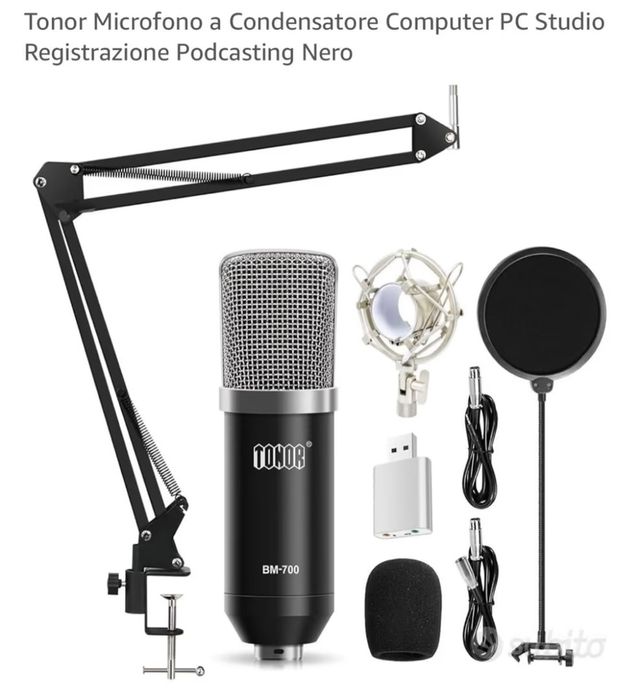 Microfono Tonor BM-700 Condensatore Nero