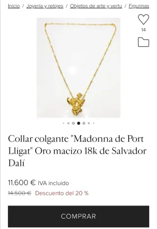 Collar Salvador Dalí Macizo Oro 18k