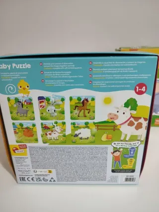 Lote 4 Puzzles Infantiles: Granja, Vaca, Peppa Pig