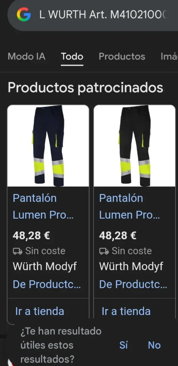 Pantalón de trabajo L