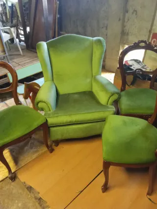 Poltrona in velluto verde