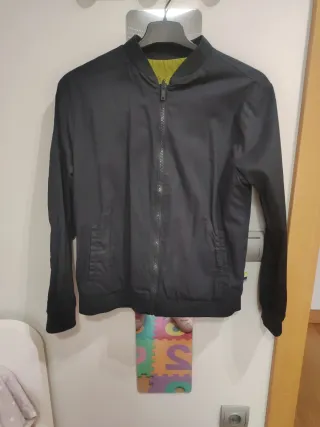 Cazadora bomber azul marino reversible