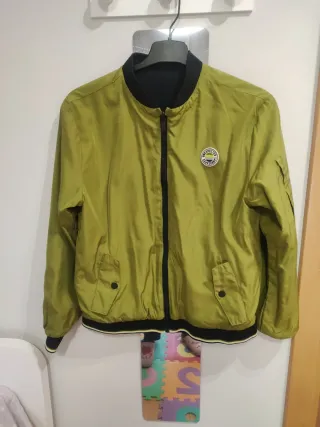 Cazadora bomber azul marino reversible