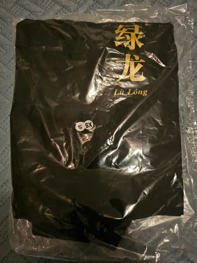 Pantaloni Tai Chi neri con drago