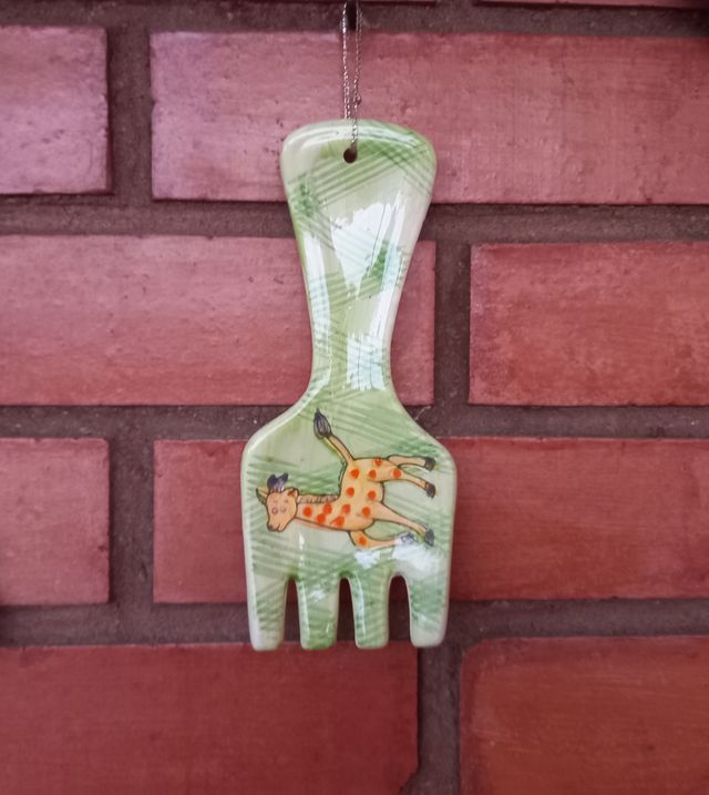 Tenedor Decorativo Jirafa Cerámica Vintage