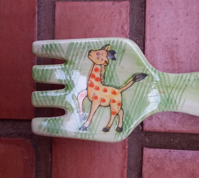 Tenedor Decorativo Jirafa Cerámica Vintage