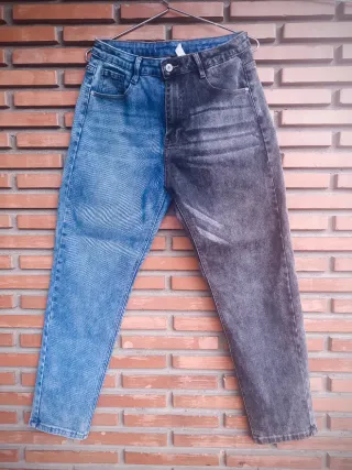 Pantalón Vaquero Bicolor Mujer
