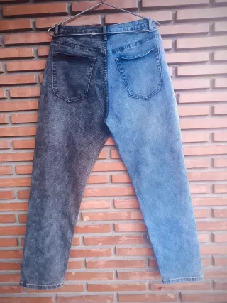 Pantalón Vaquero Bicolor Mujer