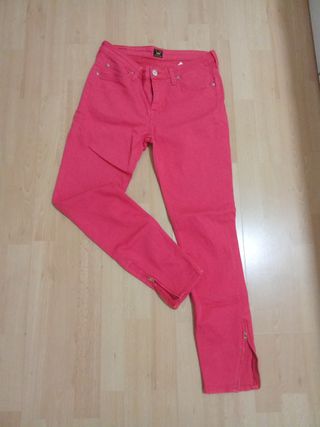 Pantalones vaqueros Lee mujer rojos