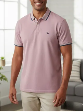 Polo Dockers Rosa Malva XL Piqué Algodón