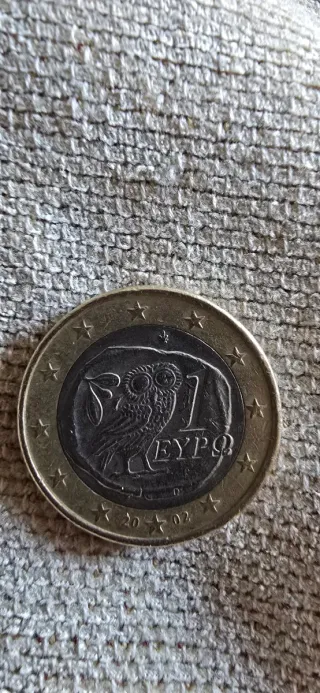 Moneda 1 Euro Grecia Búho 2002
