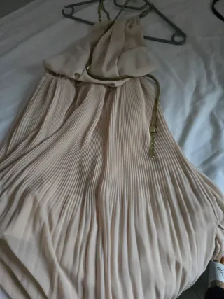 Vestito da occasione beige e oro