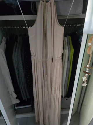 Vestito da occasione beige e oro