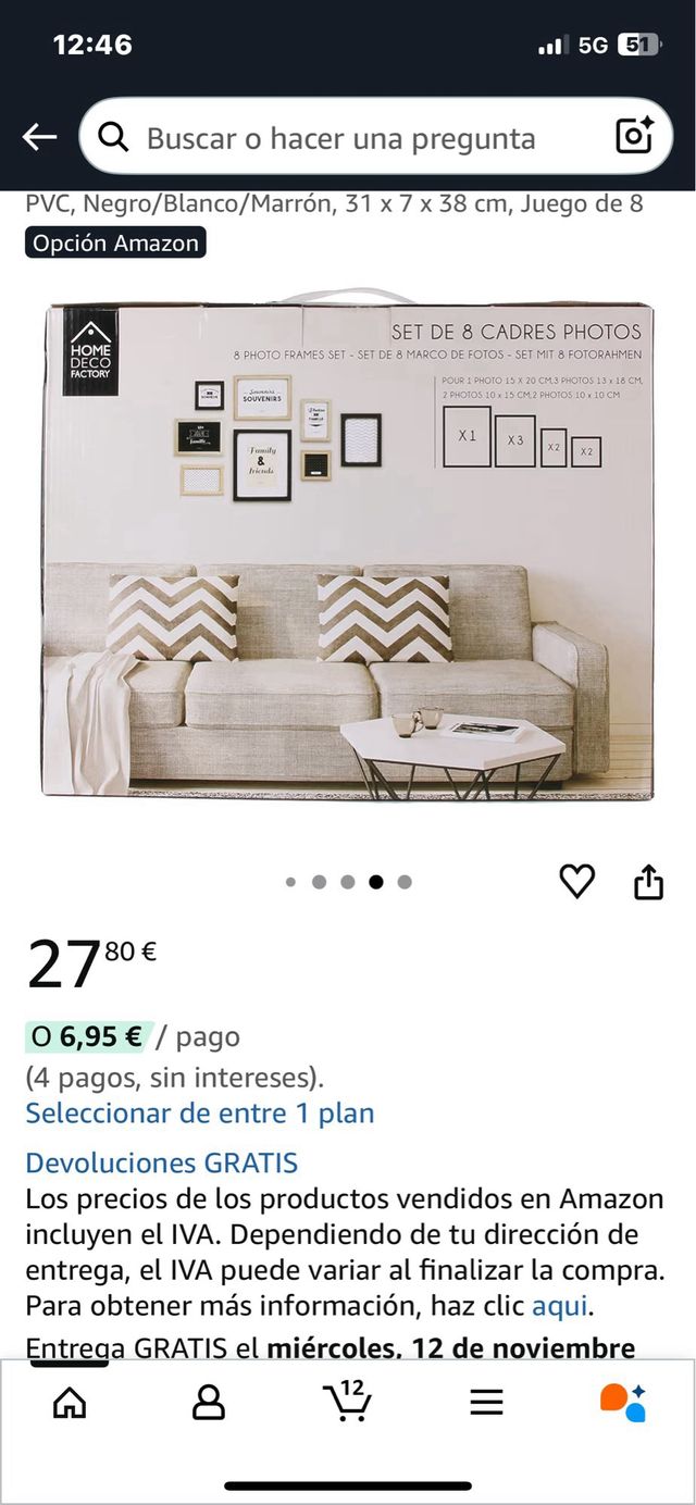 Set di 8 cornici per foto. Rif. 126