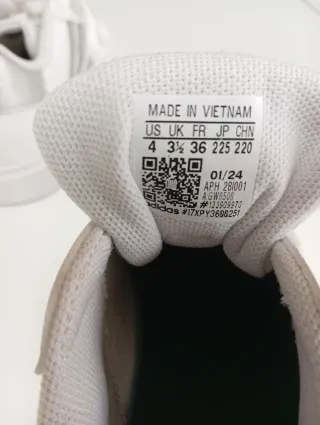 Zapatillas Adidas 36 Blancas y Plateadas