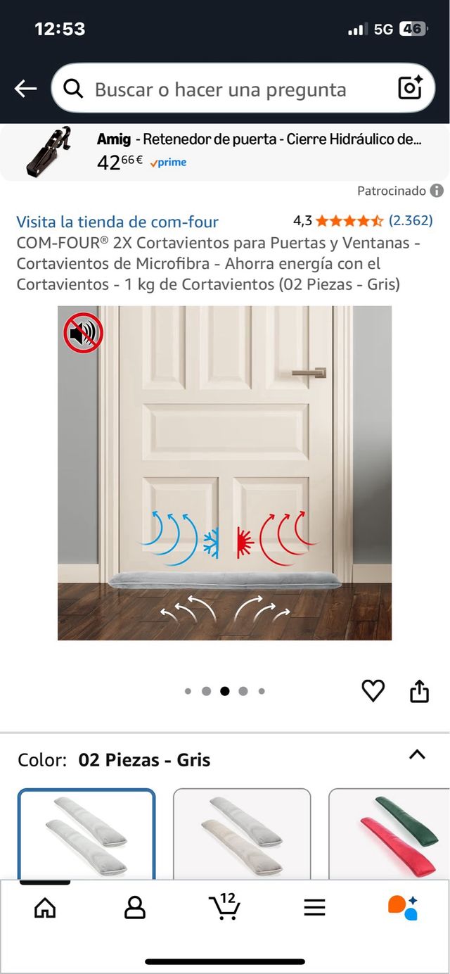 Cortaventos per porte (2 pezzi). Rif. 127