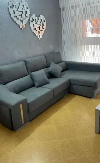 Sofá chaise longue con asientos deslizables nuevos