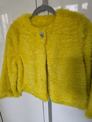 Cappotto donna pelliccia sintetica giallo