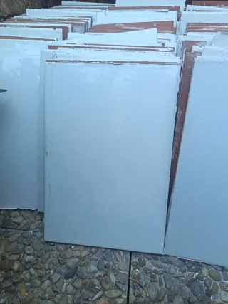 Rajolas de baño blancas con diseño floral