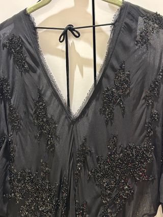 Vestido largo joya negro de Zara,forro interior