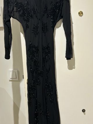 Vestido largo joya negro de Zara,forro interior