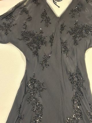 Vestido largo joya negro de Zara,forro interior