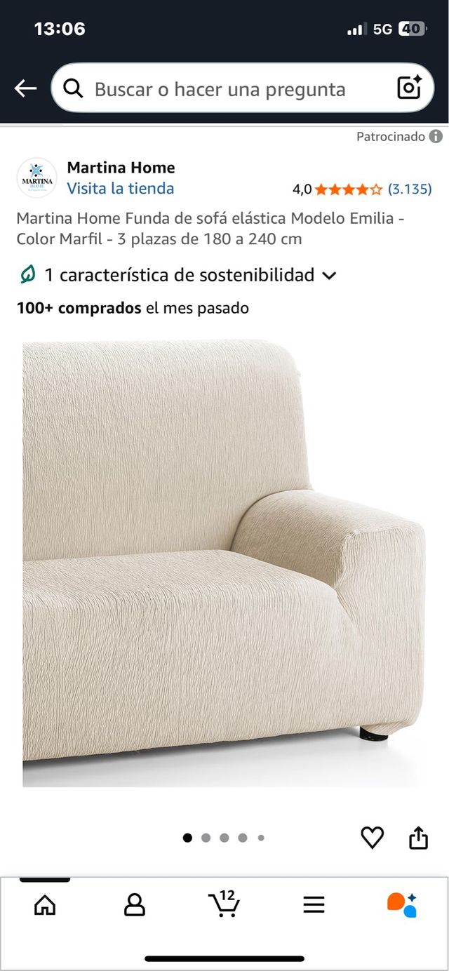 Fodera elastica per divano a 3 posti. Rif. 128