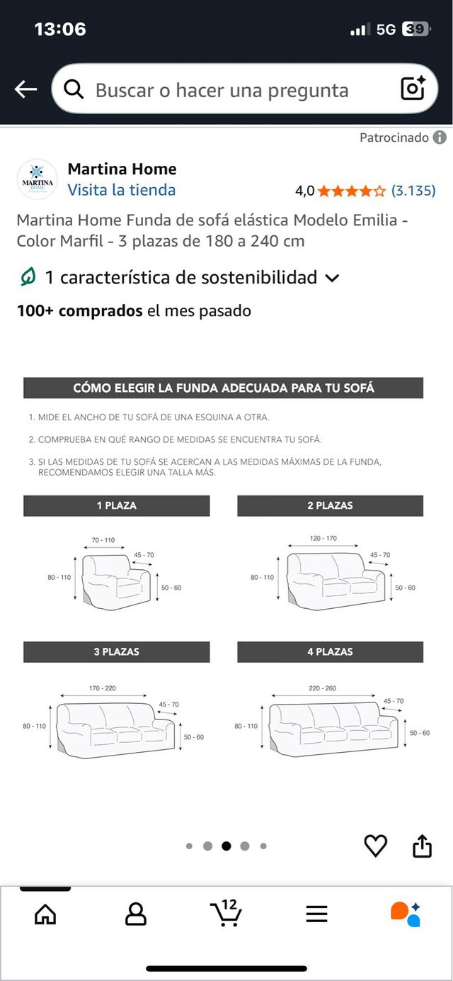 Fodera elastica per divano a 3 posti. Rif. 128