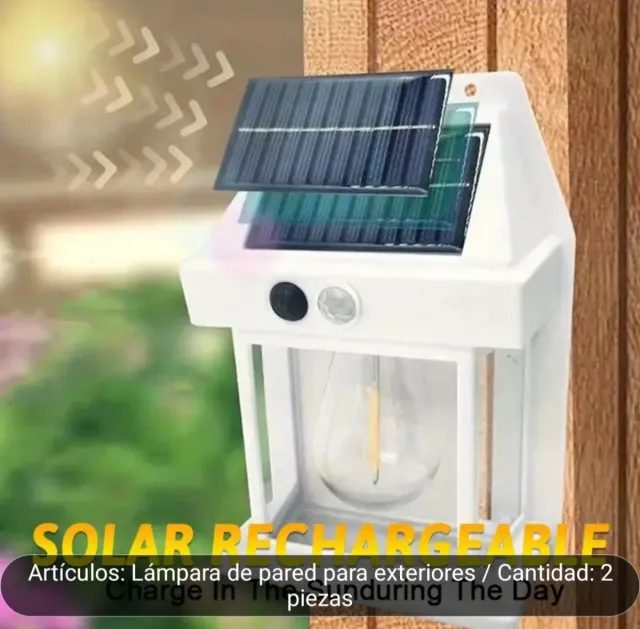 Lámpara Solar Exterior Blanca NUEVA