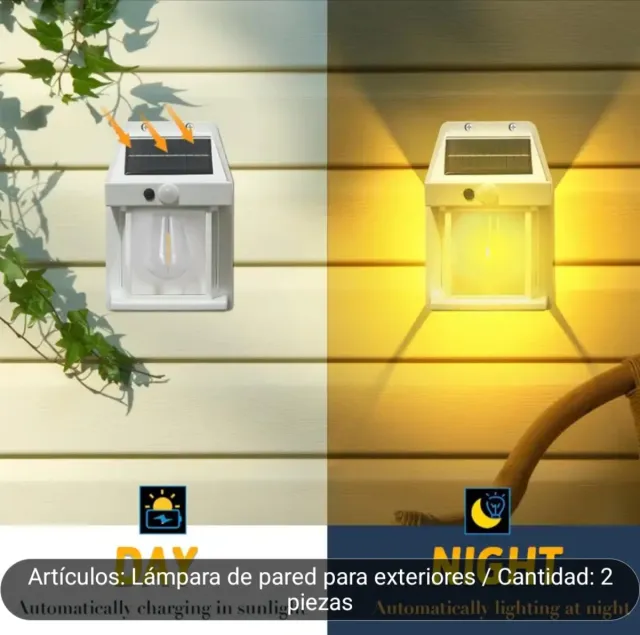 Lámpara Solar Exterior Blanca NUEVA