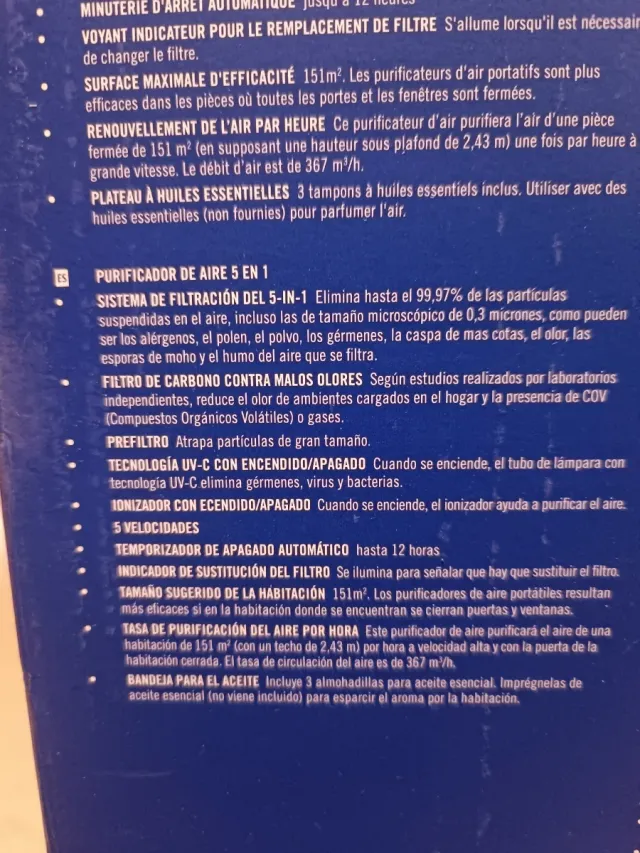 Purificador Aire HoMedics TatalClean 5 en 1