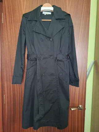 Gabardina Zara Negra Mujer Talla L (42)