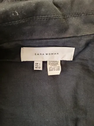 Gabardina Zara Negra Mujer Talla L (42)