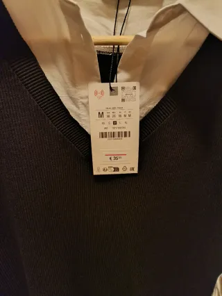 Vestido camisero Zara negro y blanco