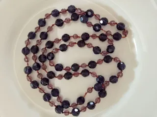 Collar largo de cristal morado