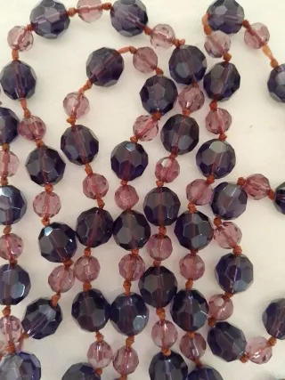 Collar largo de cristal morado