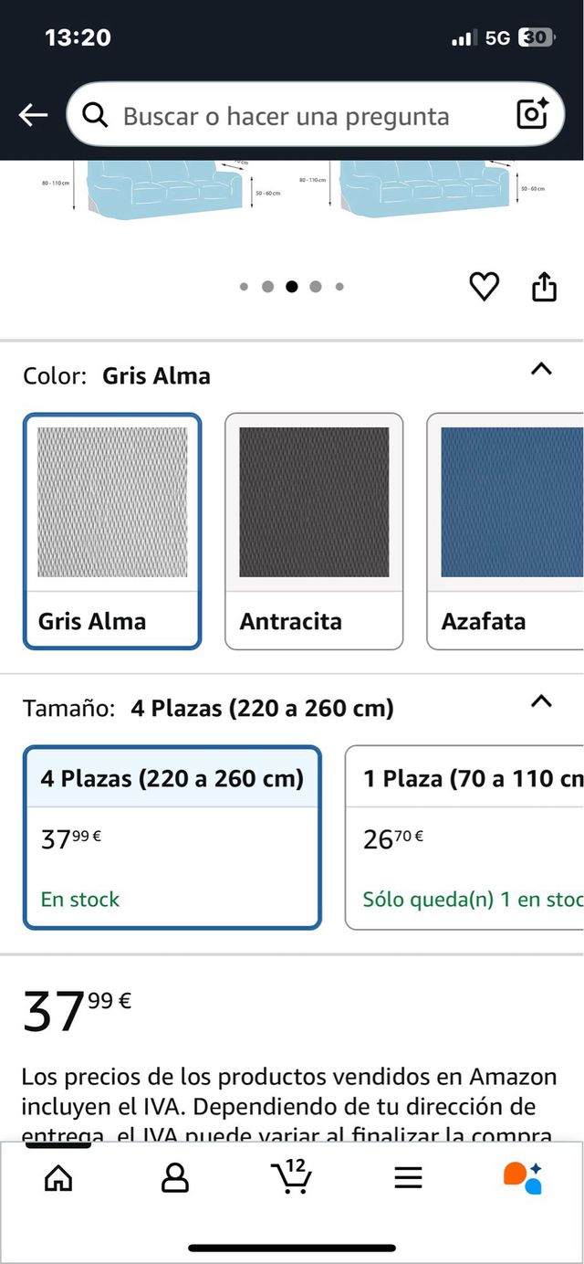 Fodera per divano 4 posti elastica grigia. Rif. 133