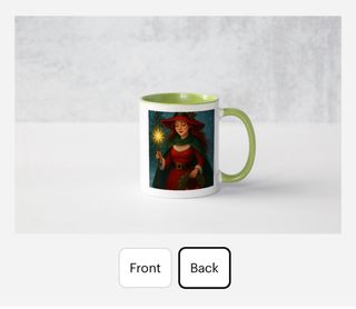 Taza navideña bruja con varita mágica