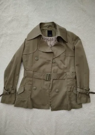 Gabardina Beige/Verde Militar Mujer