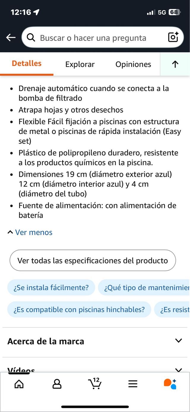 Filtro per piscina Intex superficie. Rif. 121