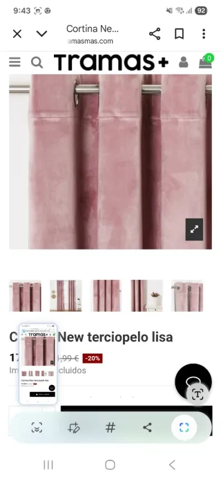 6 Cortinas terciopelo rosas Tramas