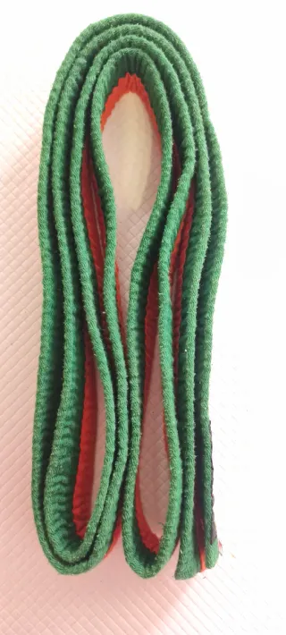 Cinturón artes marciales naranja y verde 250cm